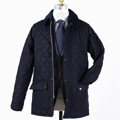 Quilted Wool Bedale SL 114-15-0310: Navy