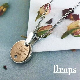 【ネックレス】レールラウンドチタンネックレス／ドロップス（Drops）