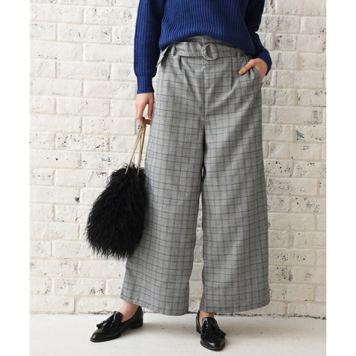 楽天市場 グレンチェックベルト付きワイドパンツ Philter ラズレナ Luz Llena 丸井 マルイ 楽天市場店