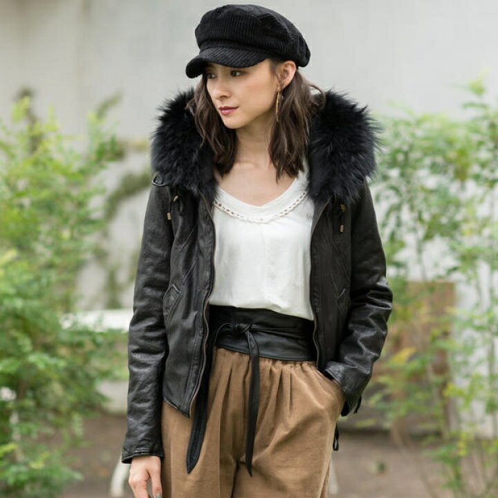 楽天市場】Fur付フードレザージャケット／goa（goa） : 丸井  