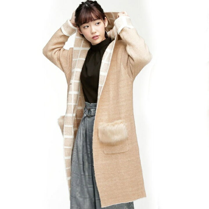 楽天市場】【WEB限定】ダブルフェイスフェイクファーポケットニット  