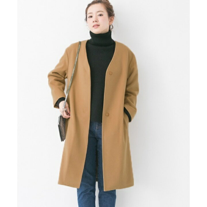 楽天市場】レディスブルゾン(a week Vネックロングノーカラーコート 