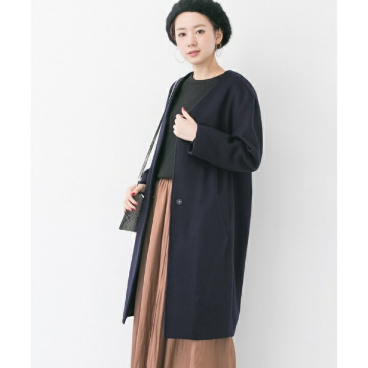 楽天市場】レディスブルゾン(a week Vネックロングノーカラーコート 