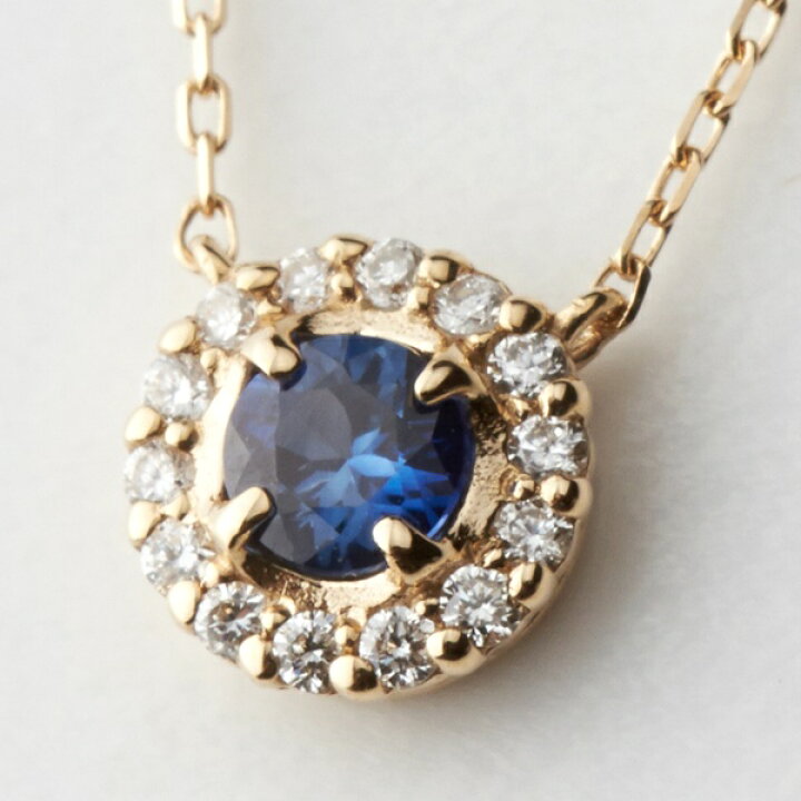 楽天市場】K18YG サファイア ダイヤモンド0.04ct ネックレス【9月 