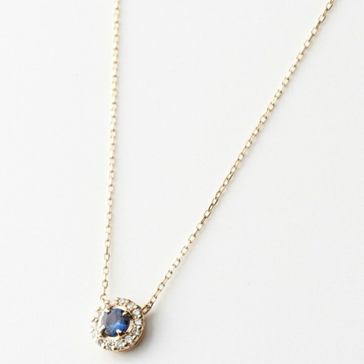 楽天市場】K18YG サファイア ダイヤモンド0.04ct ネックレス【9月 