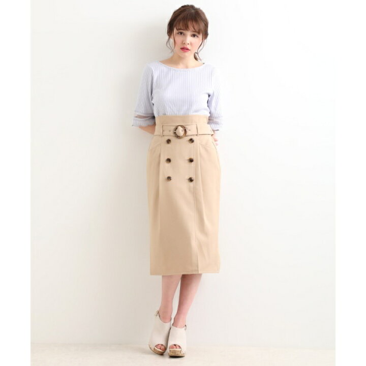 楽天市場 トレンチ風ロングiラインスカート マジェスティックレゴン Majestic Legon 丸井 マルイ 楽天市場店