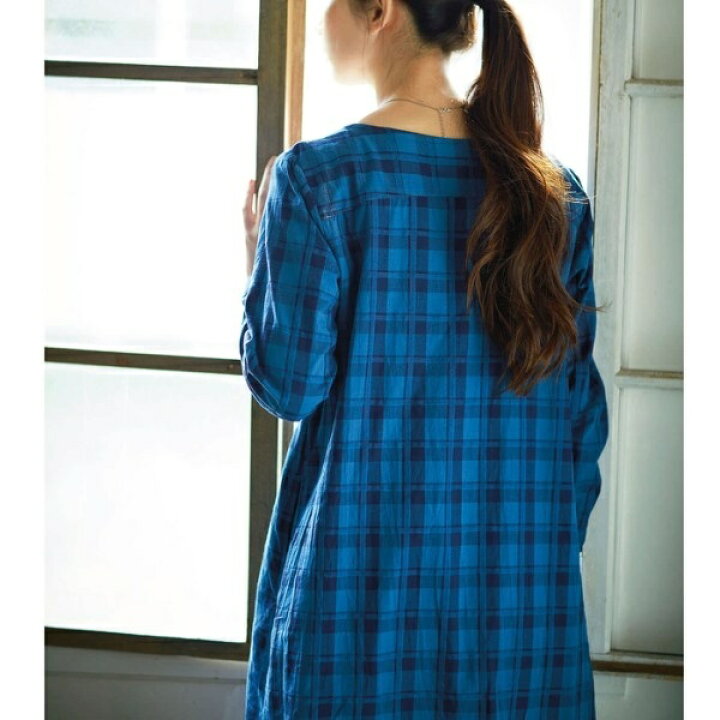 楽天市場 サニークラウズ ｆｅａｔ ｓｈｕｔｔｌｅ ｎｏｔｅｓ インディゴまみれのチェックワンピース フェリシモ サニークラウズ Sunny Clouds 丸井 マルイ 楽天市場店