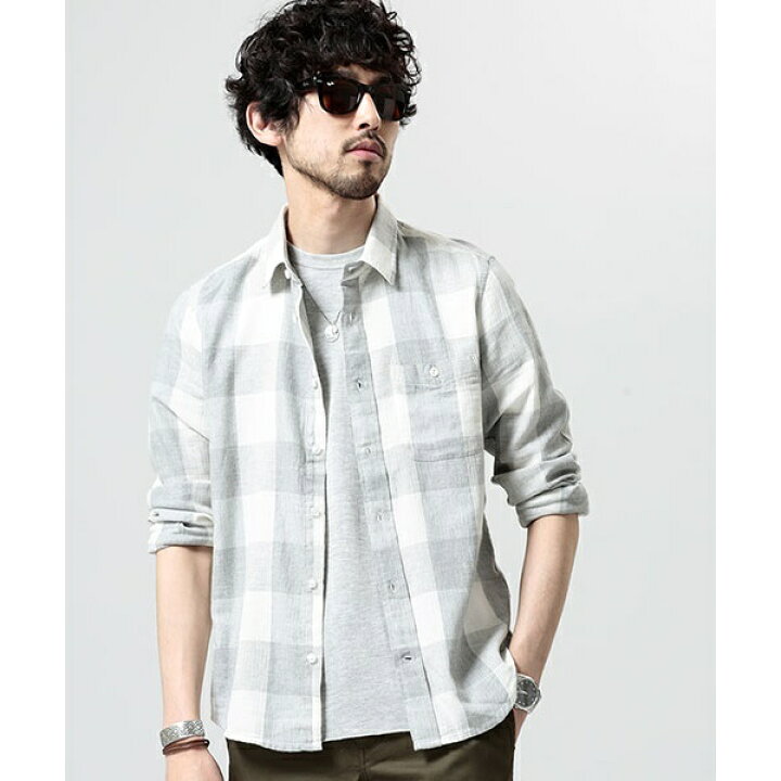 楽天市場 18ss 綿麻ブロックチェックシャツ ナノ ユニバース メンズ Nano Universe 丸井 マルイ 楽天市場店