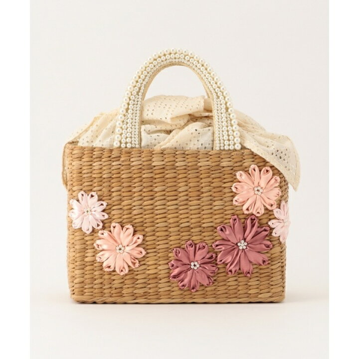 楽天市場】PEARL EMBROIDERY WICKER TOTE  