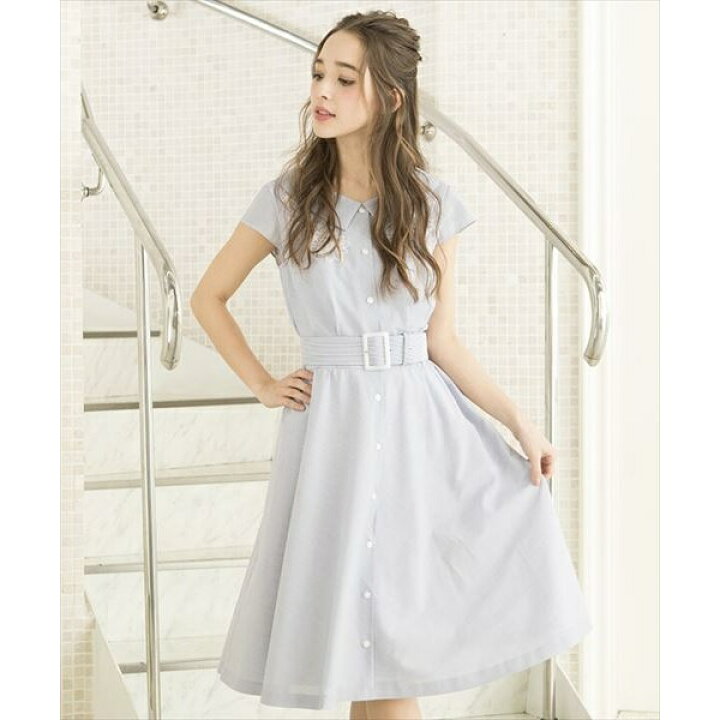 楽天市場 抜け衿ストライプシャツワンピース デビュー ド フィオレ Debut De Fiore 丸井 マルイ 楽天市場店