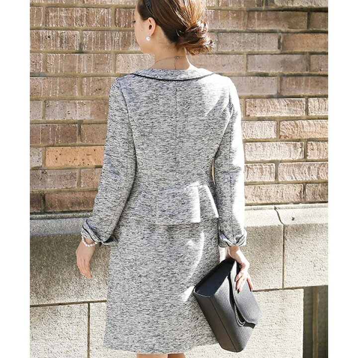 楽天市場 入学式 卒業式 卒園式 入園式 2点セット ノーカラージャケットツイードスーツ レディース プールヴー 丸井 マルイ 楽天市場店