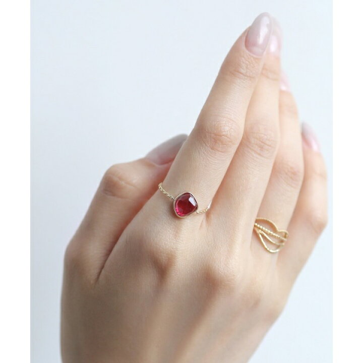 楽天市場】GEMSTONE・チェーンリング[シンセティックルビー 