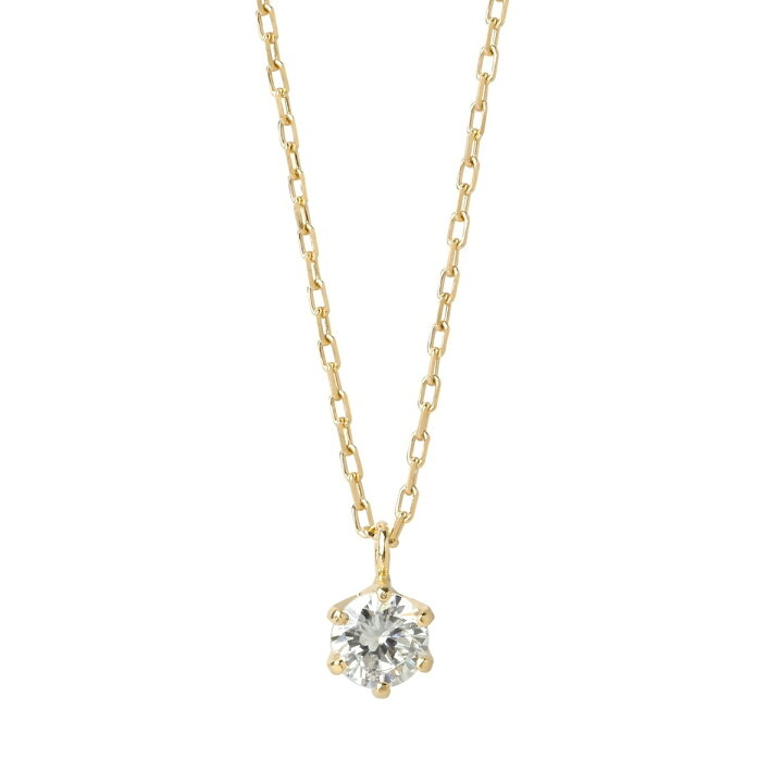 楽天市場】一粒ダイヤモンドの18金ネックレス[0.1ct]／シエナロゼ 