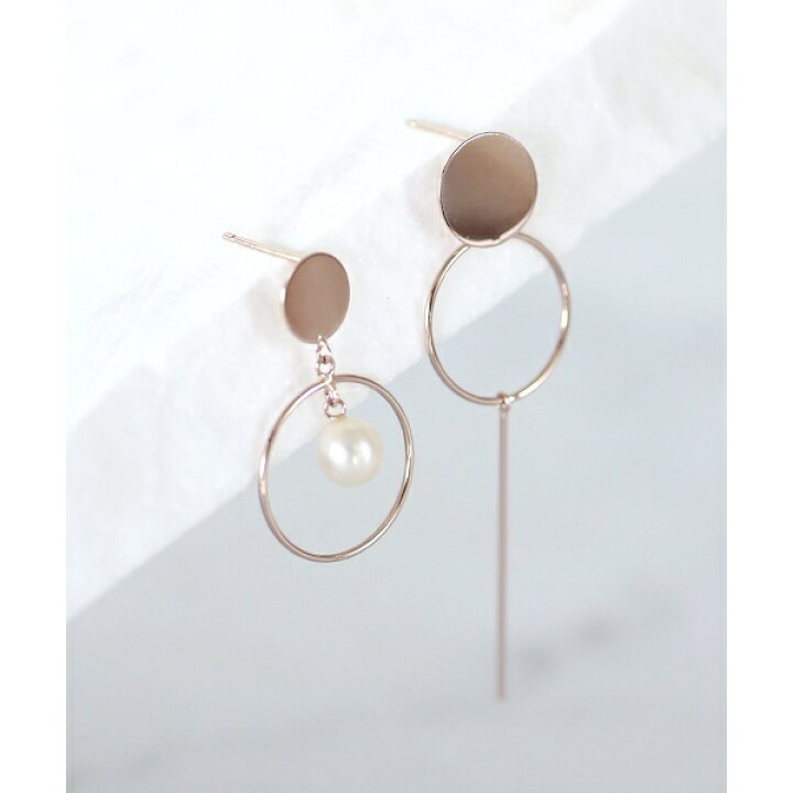 楽天市場】パールとフープのアシンメトリーピアス[ロゼチナ 