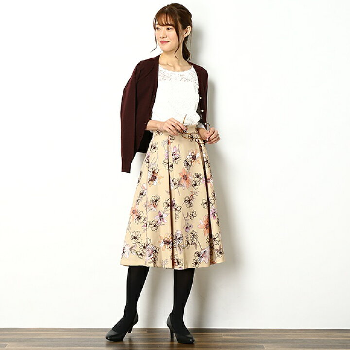 楽天市場】フロッキープリントタックスカート／レッセパッセ（LAISSE 