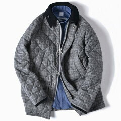 Quilted Check Wool Bedale SL 114-15-0324: Grey