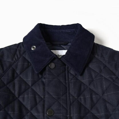 Quilted Check Wool Bedale SL 114-15-0324: Navy