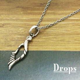 【ネックレス】シルバーフェザーネックレス／ドロップス（Drops）