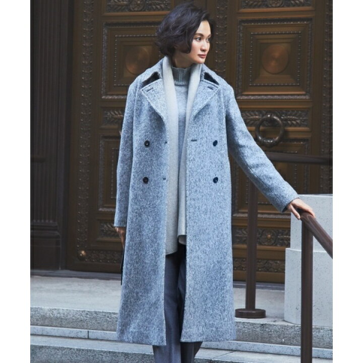 23区 Moessmer ツイード ヘリンボーン ロングコート
