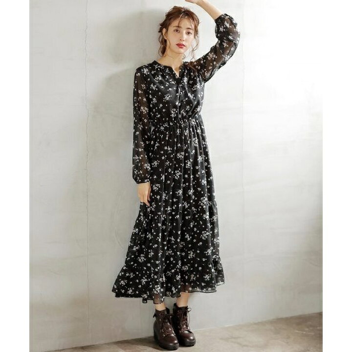 楽天市場 花柄シフォンティアードワンピース イング Ingni 丸井 マルイ 楽天市場店