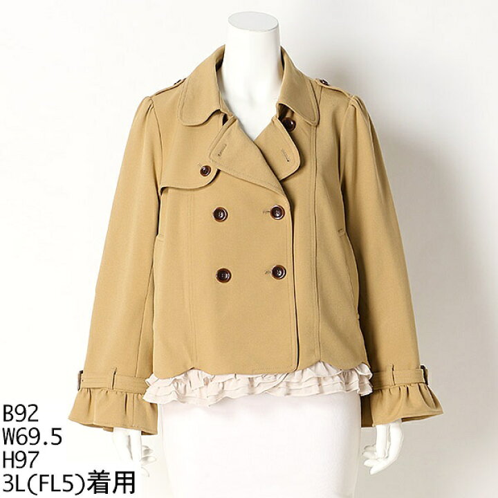 楽天市場】春Aラインショートトレンチ／フランシュリッペ（大きい  