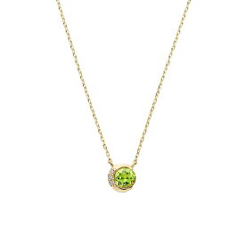 K10YG ダイヤモンド 0.010 CT ペリドット ムーンネックレス【8月誕生石】／ ヴイエー ヴァンドーム青山（va vendome aoyama）