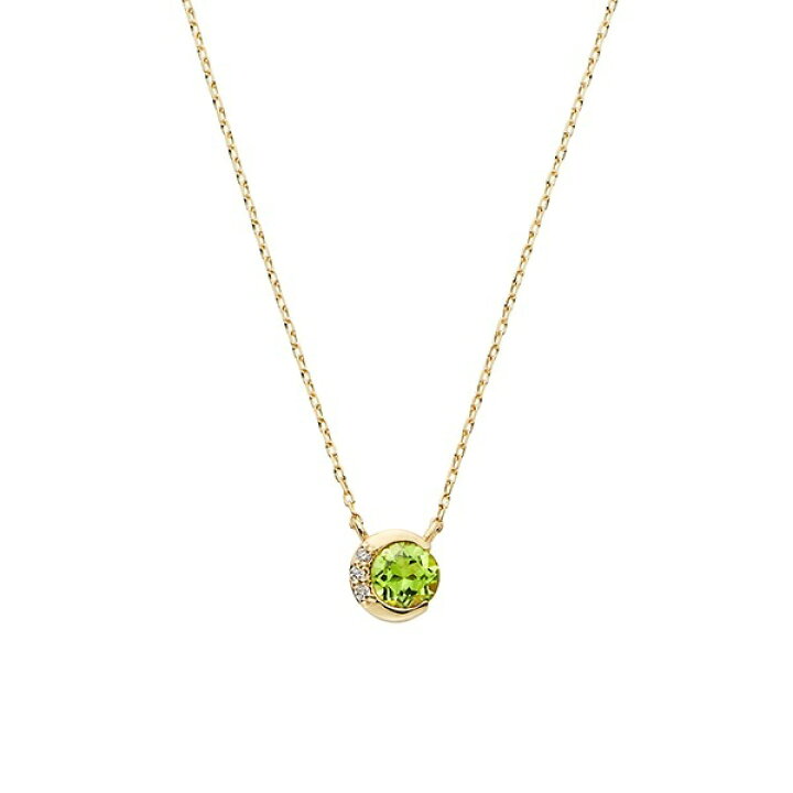 楽天市場】K10YG ダイヤモンド 0.010 CT ペリドット ムーンネックレス  