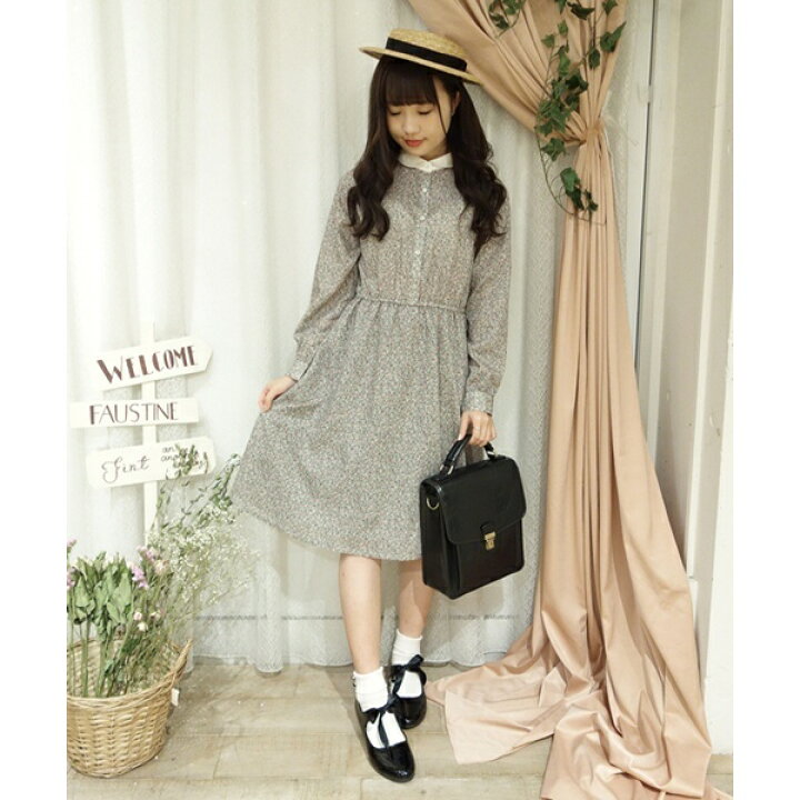 楽天市場 クレリック衿小花柄シャツワンピース F I N T フィント Fint 丸井 マルイ 楽天市場店