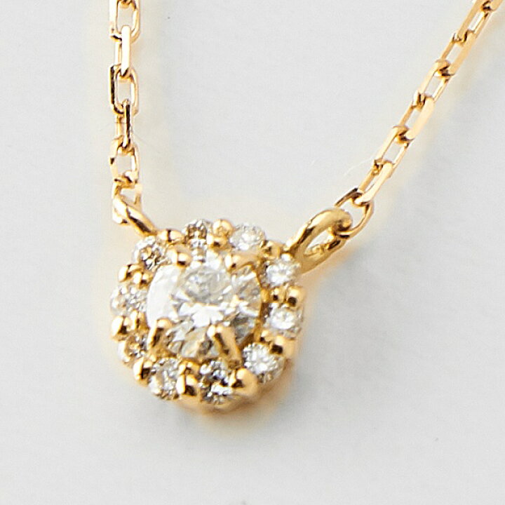 楽天市場】K18YG ダイヤモンド 0.1ct ミロワール ネックレス 