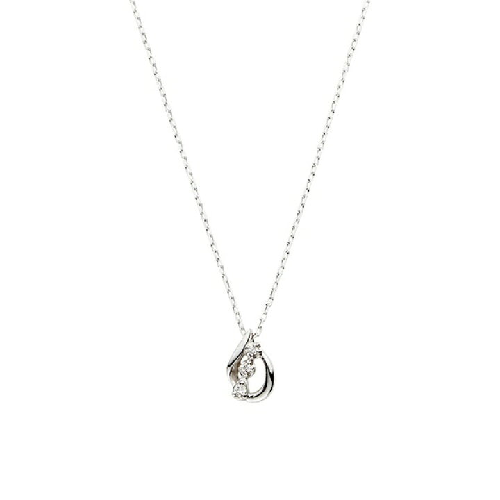 楽天市場】K10WG ダイヤモンド0.010 CT ドロップモチーフ ネックレス 