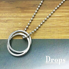 【ネックレス】チェッカーコンビリングネックレス／ドロップス（Drops）