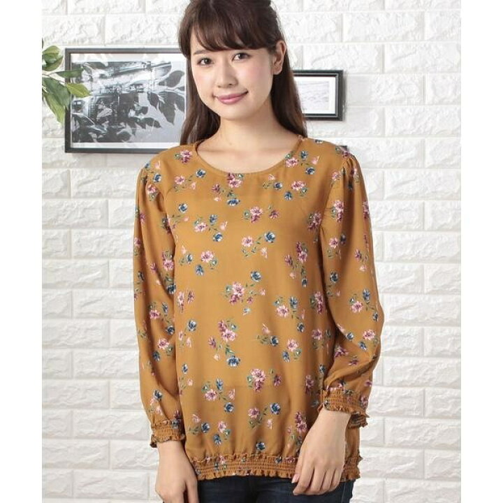 楽天市場】花柄シャーリングブラウス・シャツ／ベネトン レディース 