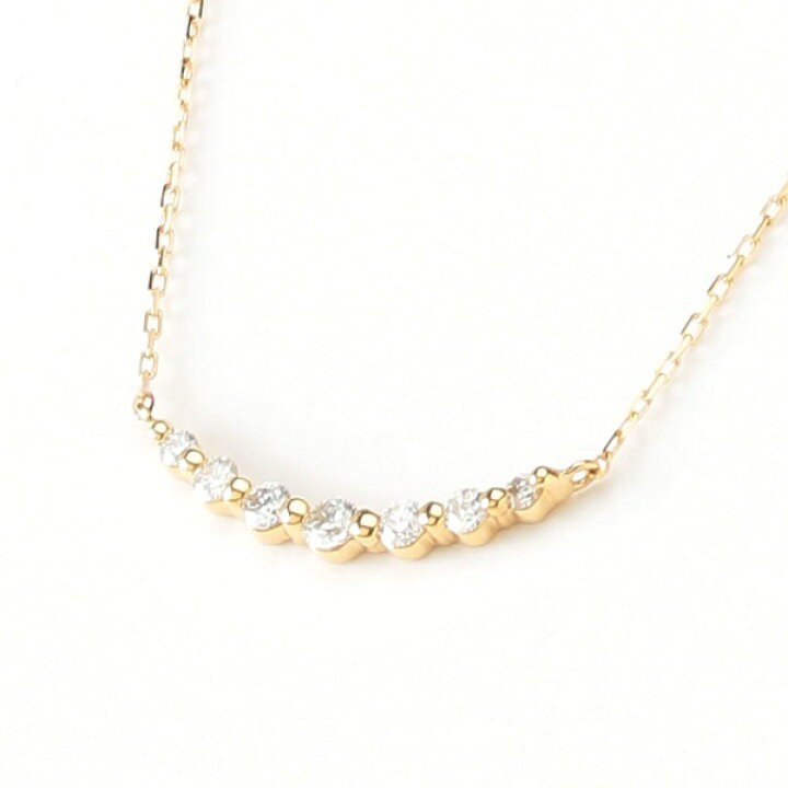 楽天市場】K18YG ダイヤモンド0.15ct スリールネックレス／ ヴイエー 