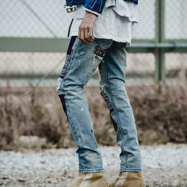 楽天市場】NO ID.×OVERDESIGNストレッチデニムグランジスキニーPT 
