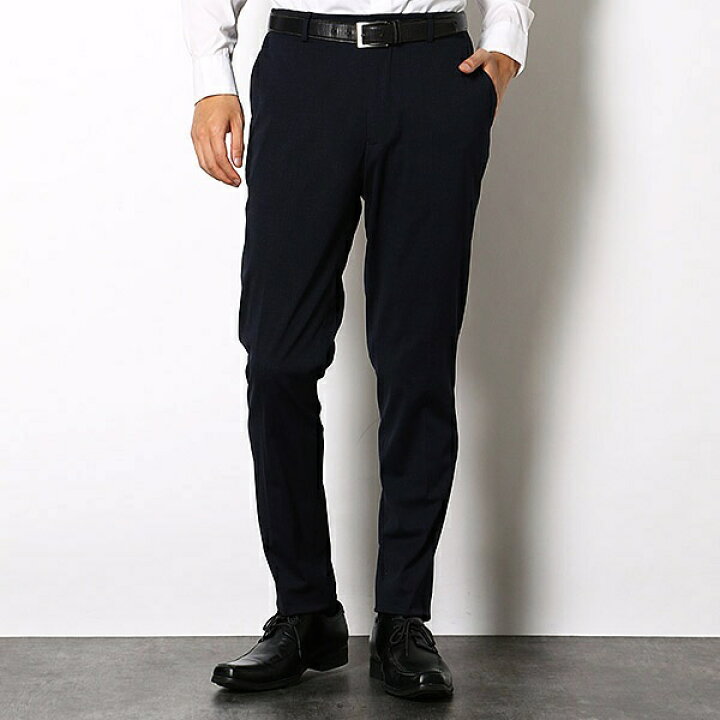 楽天市場 トリコット編 ベルトレス ネイビー ウエストシャーリング トラベル スーツセレクト メンズ Suit Select 丸井 マルイ 楽天市場店