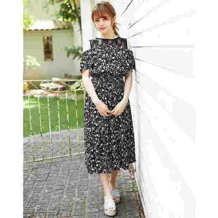 楽天市場 レースレイヤー肩あき花柄ワンピース イング Ingni 丸井 マルイ 楽天市場店