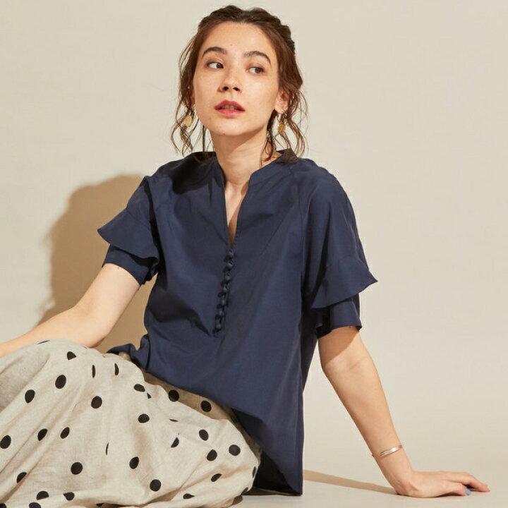 BY∴ ラッフルスリーブスキッパーブラウス 2 −手洗い可能−◇/ビューティ&ユース ユナイテッドアローズ レディス(BEAUTY&YOUTH) 丸井(マルイ) ドットスキッパーブラウス