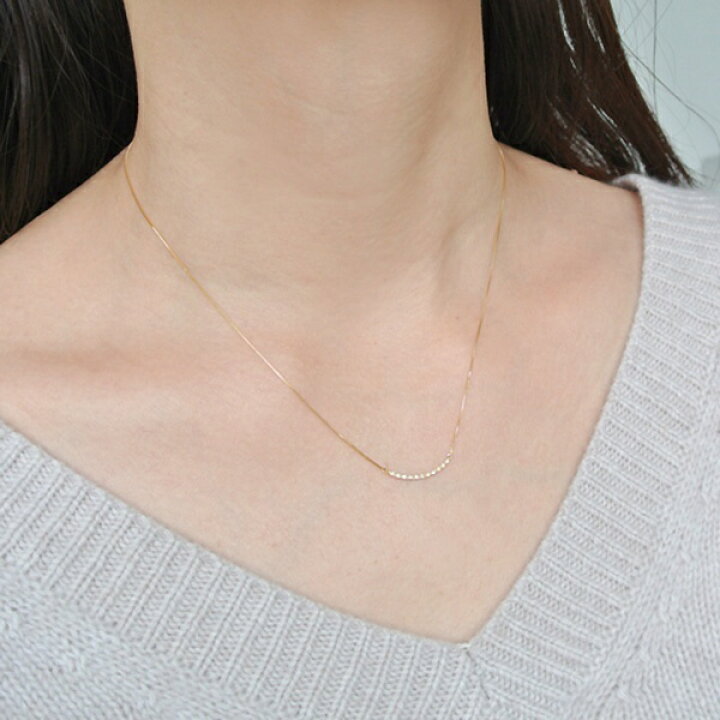 楽天市場】K18YG ダイヤモンド0.05ct ネックレス／ ヴイエー ヴァン  