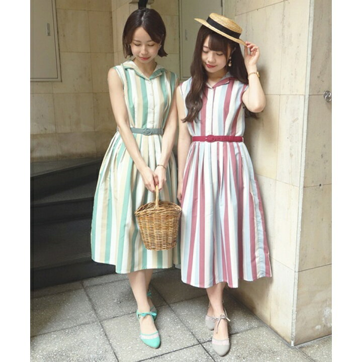 楽天市場】マルチストライプノースリーブワンピース/an another  