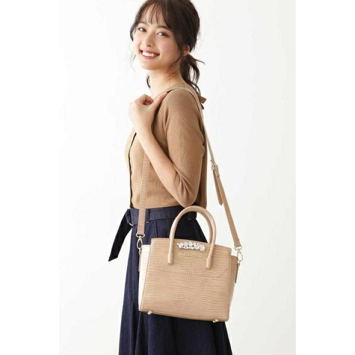 楽天市場】｜with 10月号掲載｜ビジューロイヤルトートバッグ（クロコ  