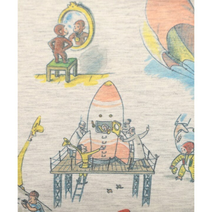 楽天市場 レディース コラボレーションaラインベルトワンピース 宇宙飛行士パターン おさるのジョージ グラニフ Graniph 丸井 マルイ 楽天市場店