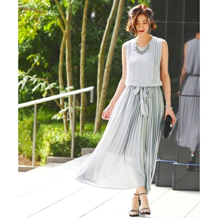 楽天市場 プリーツフレアーロングワンピース 結婚式 お呼ばれ対応フォーマルパーティードレス ルイルエブティック Ruirue Boutique 丸井 マルイ 楽天市場店