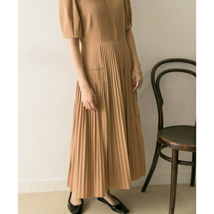 セルフォード ジョーゼットプリーツワンピース 両家顔合わせなど  