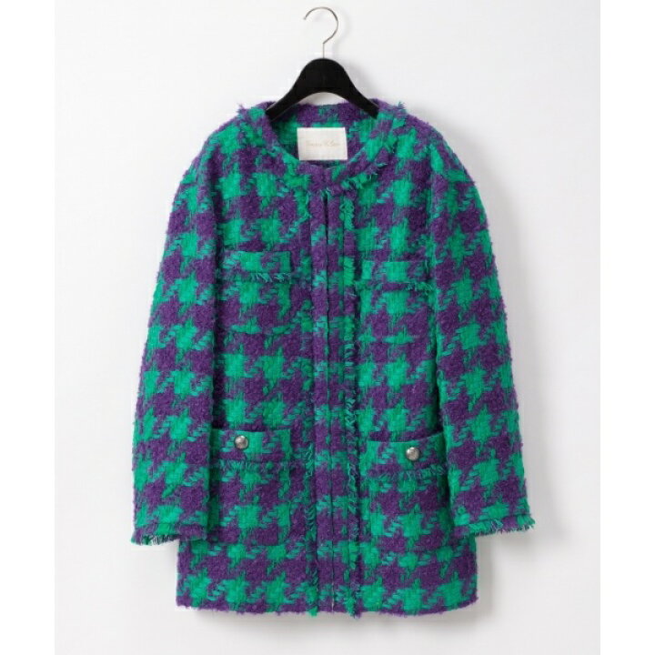 楽天市場】チェックツイードノーカラーコート／グレースコンチネンタル  