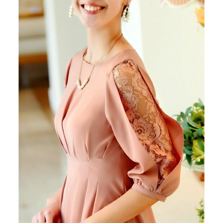 レーシーフレアースリーブドレス フォーマル Llサイズ 人気ブラドン