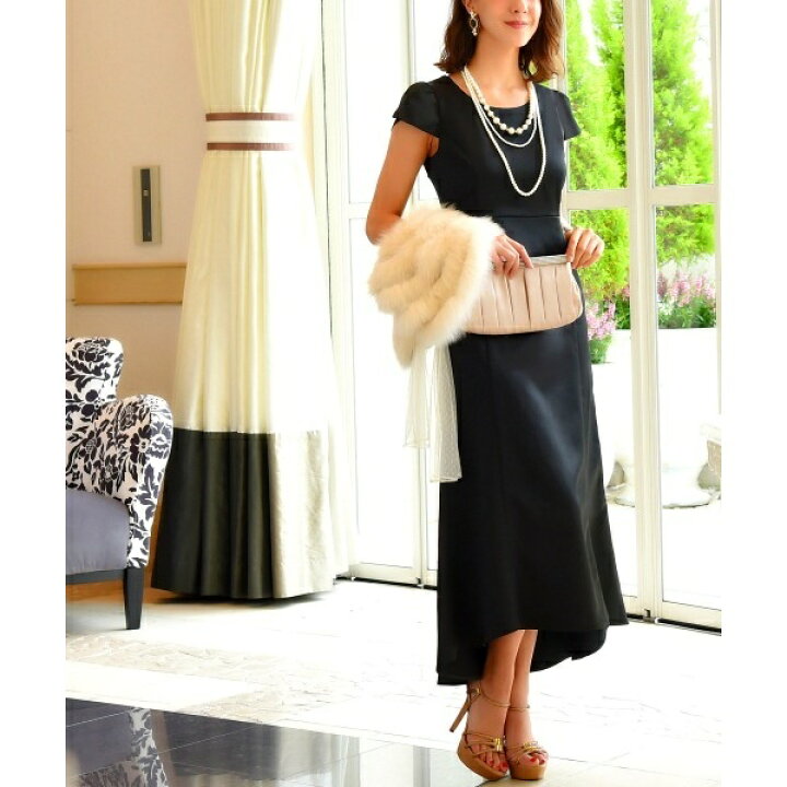 楽天市場 バックフリルロングワンピース 結婚式 お呼ばれ対応フォーマルパーティードレス ルイルエブティック Ruirue Boutique 丸井 マルイ 楽天市場店