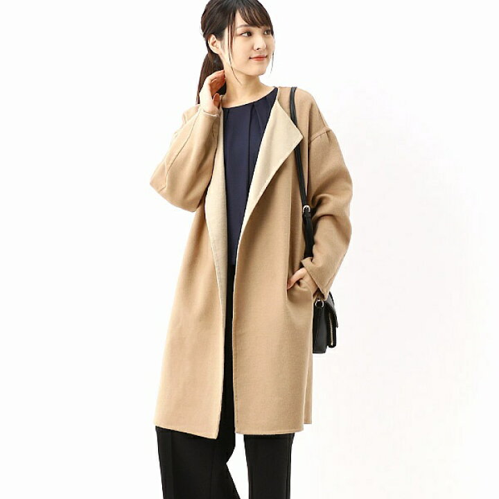 楽天市場 ウールブレンド コクーンノーカラーコート ソリッド Neo Sl スーツセレクト レディース Suit Select 丸井 マルイ 楽天市場店