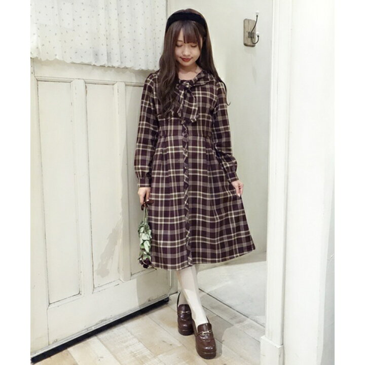 楽天市場 ブランケットチェックスカーフタイワンピース F I N T フィント Fint 丸井 マルイ 楽天市場店