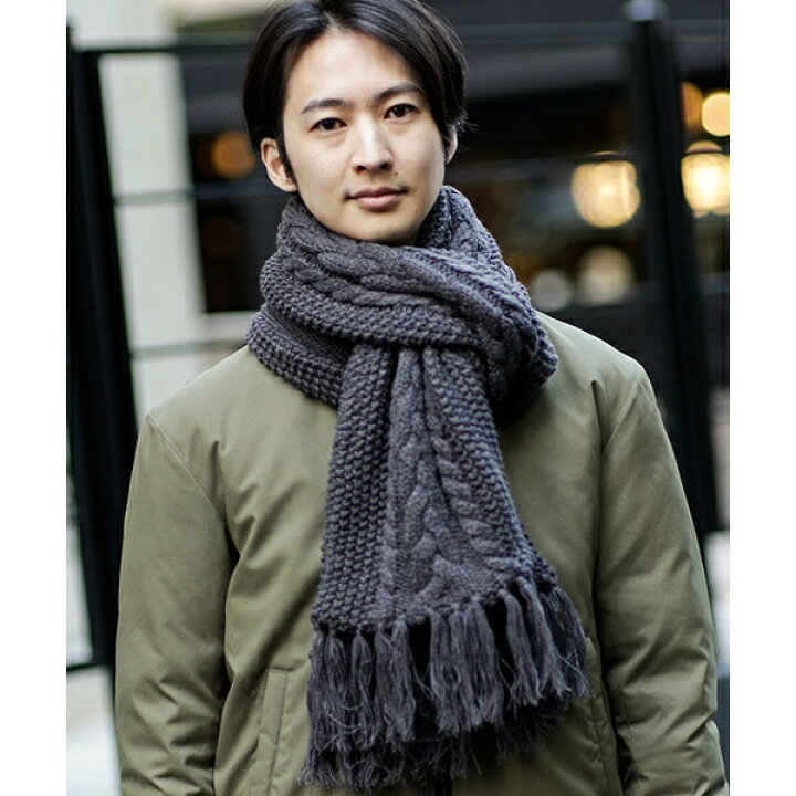 楽天市場 ケーブルニットマフラー ナノ ユニバース メンズ Nano Universe 丸井 マルイ 楽天市場店