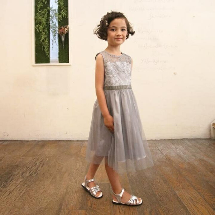 楽天市場】《KIDS DRESS》模様柄刺繍入りレース切り替えチュール 